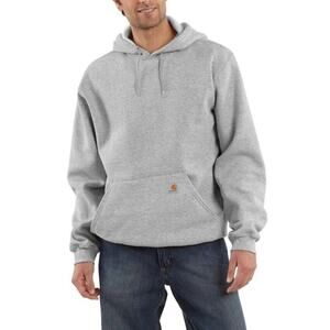 CARHARTT Heather Gray Logo Pullover Hoodie Sweatshirt Loose Fit Sz XXL Tall NEW